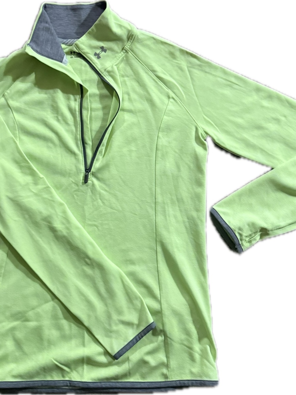 Under Armour Neon Green/Gray Zip-Up Training Pullover